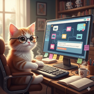 砂漠の猫ロボット画像